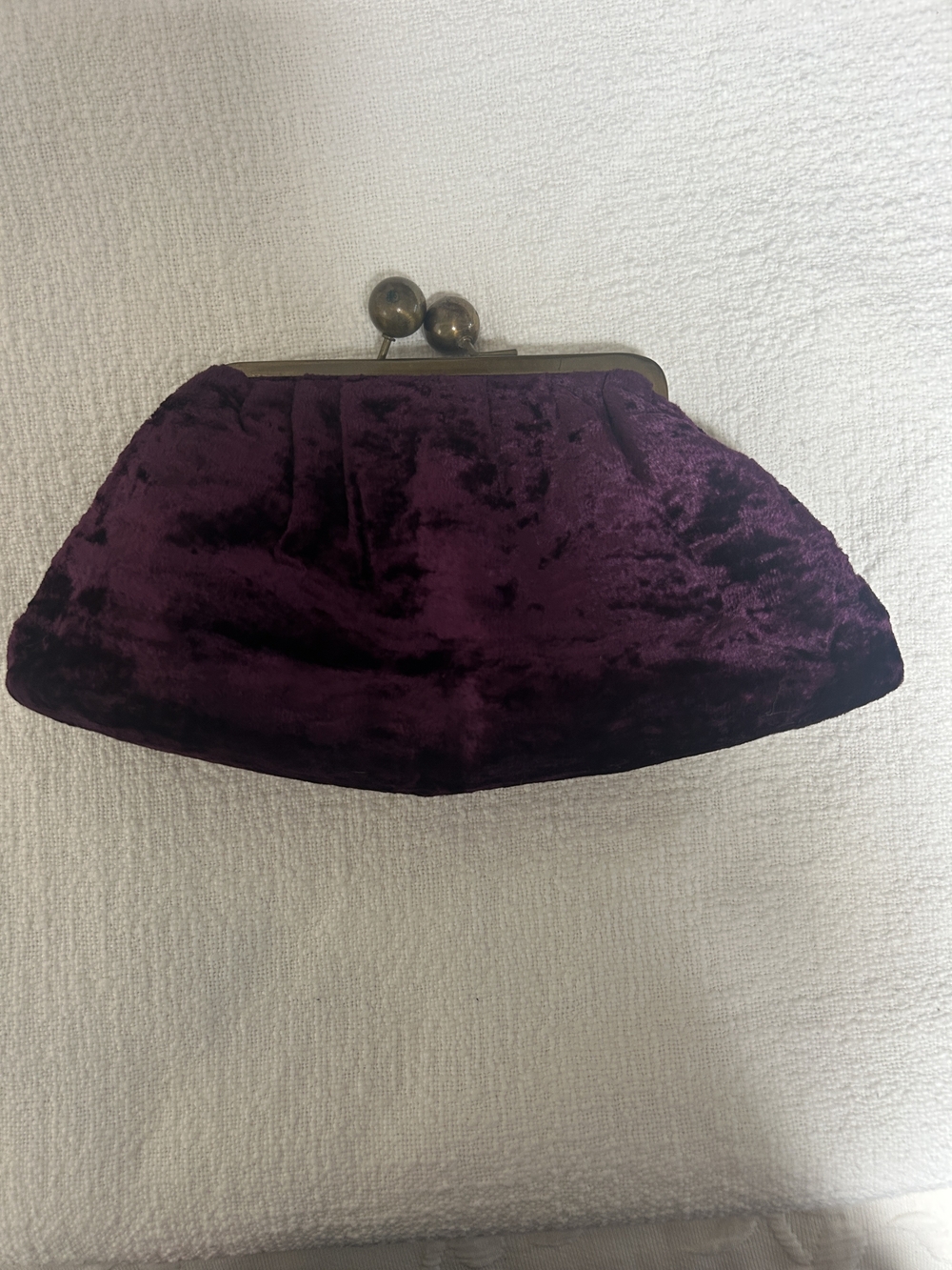 Plush Velvet Purple Kiss-Lock Clutch